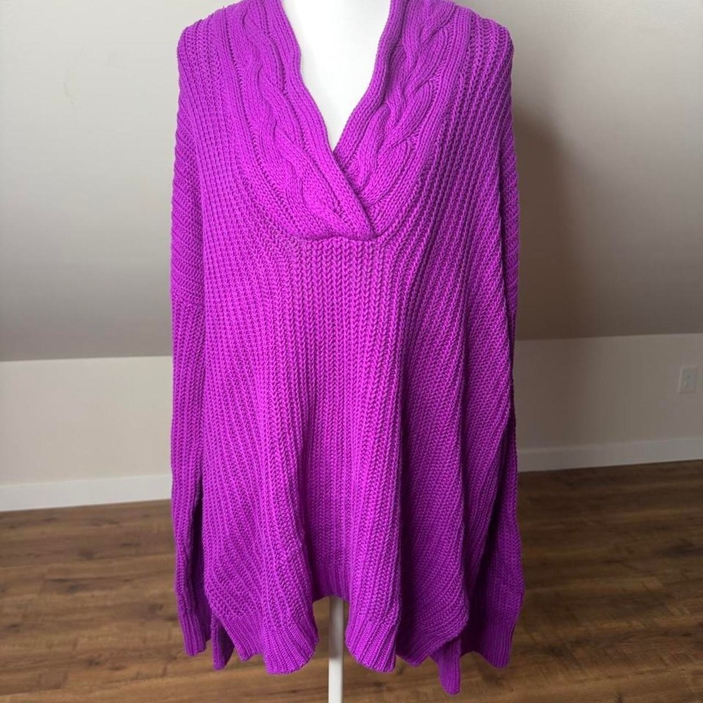 Lauren Ralph‎ Lauren XL 100% Cotton Cable Knit Sweater Oversized Cottagecore